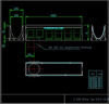 Multiline V200 folyóka alsó kivezetéssel, 1,0 m <br> (nézetek) - CAD fájl