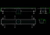 Modular 125 folyóka test középkivezetéssel, L=1000mm H=95mm - CAD fájl