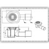 Padlóösszefolyó alsórész, DN40/DN50 csőcsatlakozás, bűzzár magassága 50mm - CAD fájl