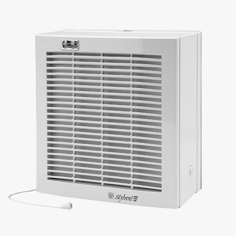 Airvent HV-Stylvent axiális ablak- és fali ventilátor zsaluval elszívásra/befúvásra, 2-fokozatú