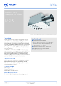 Airvent DRTX állítható fúvókás mennyezeti befúvó elem - részletes termékismertető