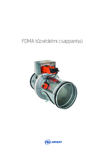 Airvent FDMA négyszög keresztmetszetű tűzvédelmi csappantyú - részletes termékismertető