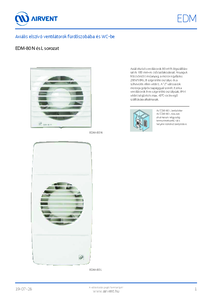 Airvent EDM axiális fürdőszobai fali elszívó ventilátor - részletes termékismertető