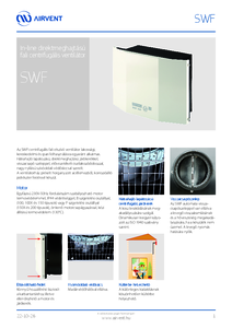 Airvent SWF In-line direktmeghajtású fali centrifugális ventilátor - műszaki adatlap