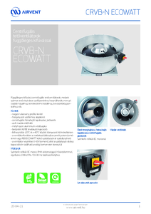 Airvent CRVB-N ECOWATT centrifugális tetőventilátorok függőleges kifúvással - műszaki adatlap