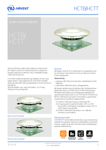 Airvent HCTB / HCTT axiális tetőventilátorok - részletes termékismertető
