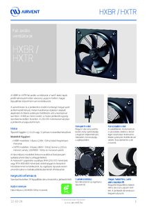Airvent HXBR / HXTR fali axiális ventilátorok  - részletes termékismertető
