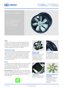 Airvent TCBBx2 / TCBTx2 ellentétesen forgó axiális csőventilátorok - részletes termékismertető