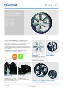 Airvent TCBB / TCBT axiális csőventilátorok, alumínium járókerékkel - részletes termékismertető