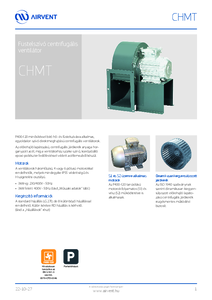 Airvent CHMT centrifugális füstelszívó ventilátor - részletes termékismertető