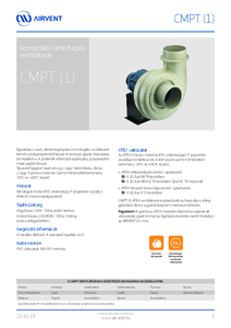 Airvent CMPT (1) korrózióálló centrifugális ventilátor - műszaki adatlap