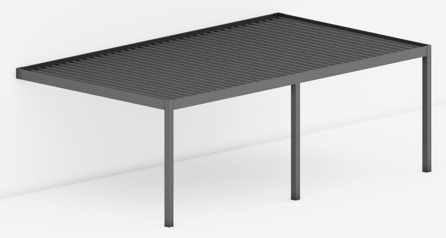 Aliplast NUUN ECO bioklimatikus pergola - fal mellett álló kivitel