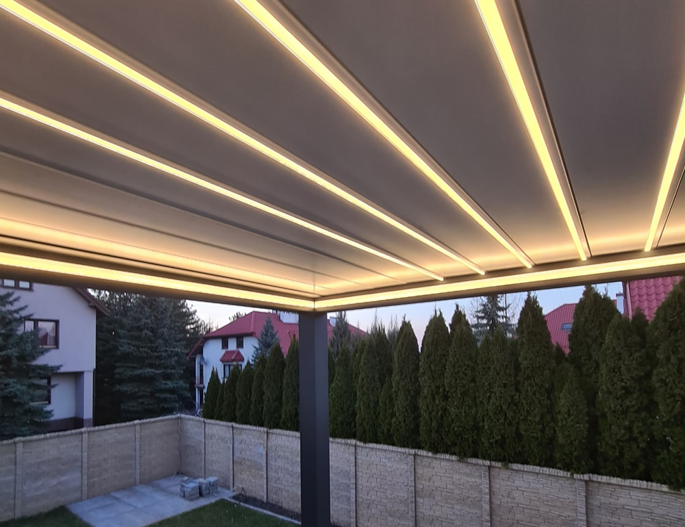 Aliplast NUUN ECO bioklimatikus pergola - LED világítás