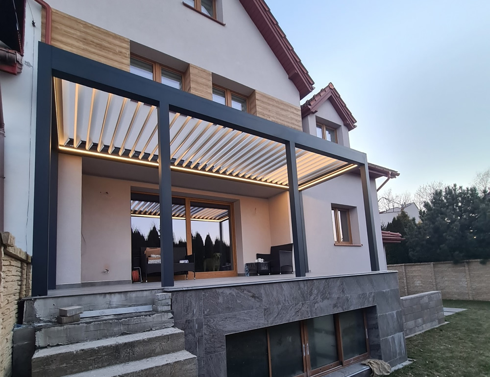 Aliplast NUUN ECO bioklimatikus pergola - LED világítás