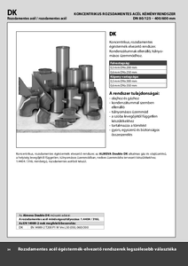 Almeva DK koncentrikus rozsdamentes acél kéményrendszer - részletes termékismertető