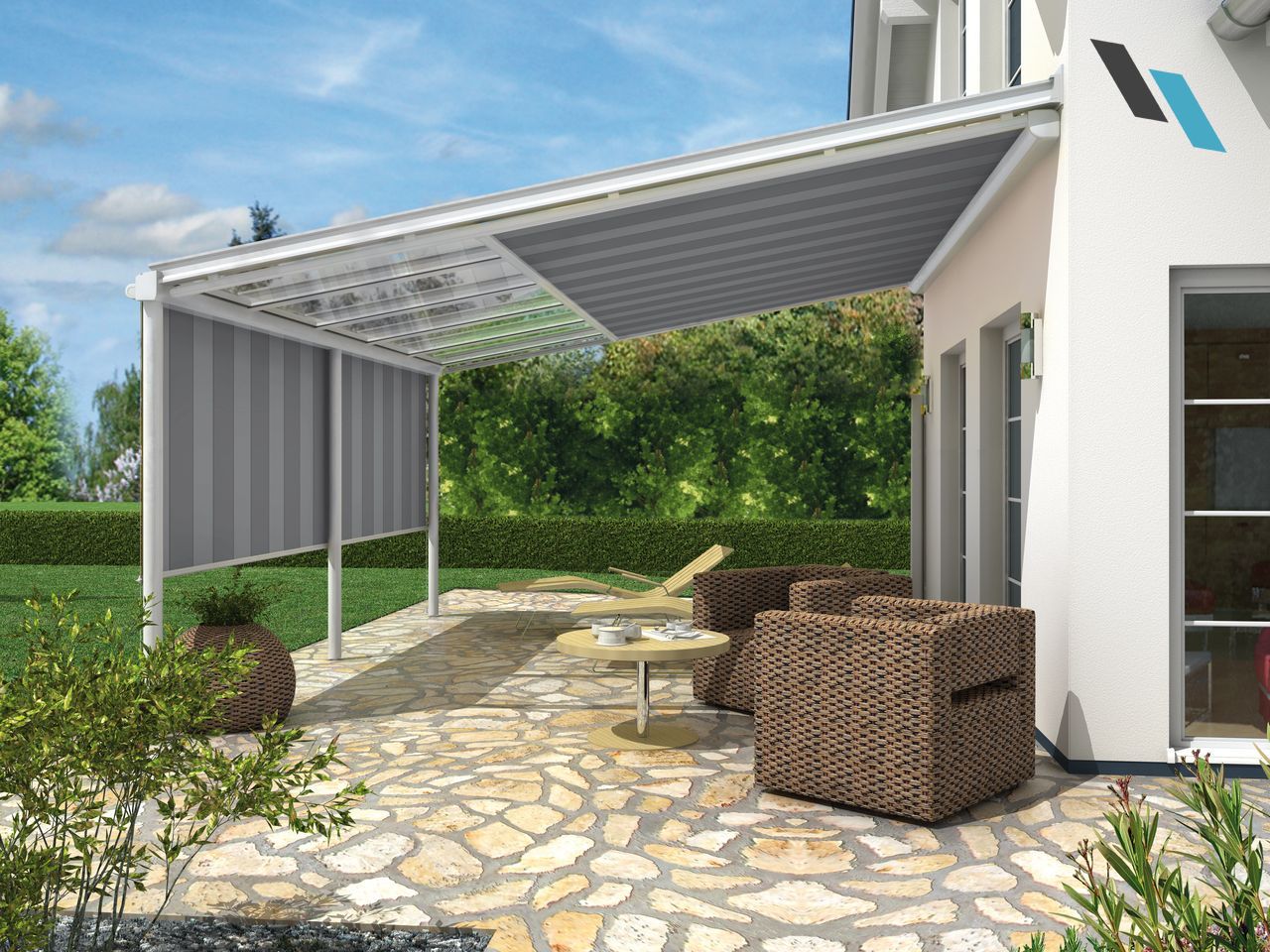 Varisol T200 - üvegtető alatti teraszárnyékoló