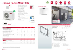 Nimbus Pocket M Net R32 levegő-víz hőszivattyú - műszaki adatlap