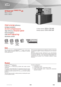 Dynaciat Power (220-720 kW) vízhűtéses folyadékhűtő/hőszivattyú - részletes termékismertető