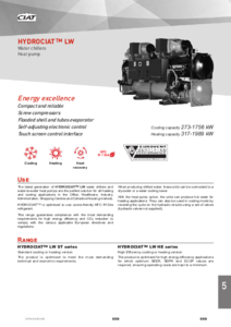 Hydrociat LW (270-1 760 kW) vízhűtéses folyadékhűtő/hőszivattyú - részletes termékismertető