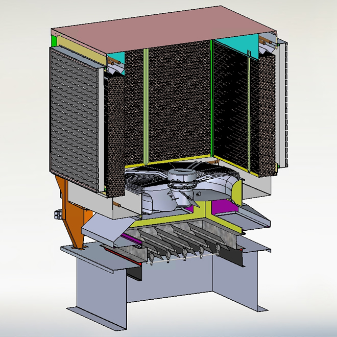 BoostAir Type A adiabatikus léghűtő berendezés – metszet