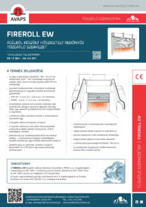 FIREROLL EW acélból készült hőszigetelt redőnyös tűzgátló szerkezet - általános termékismertető