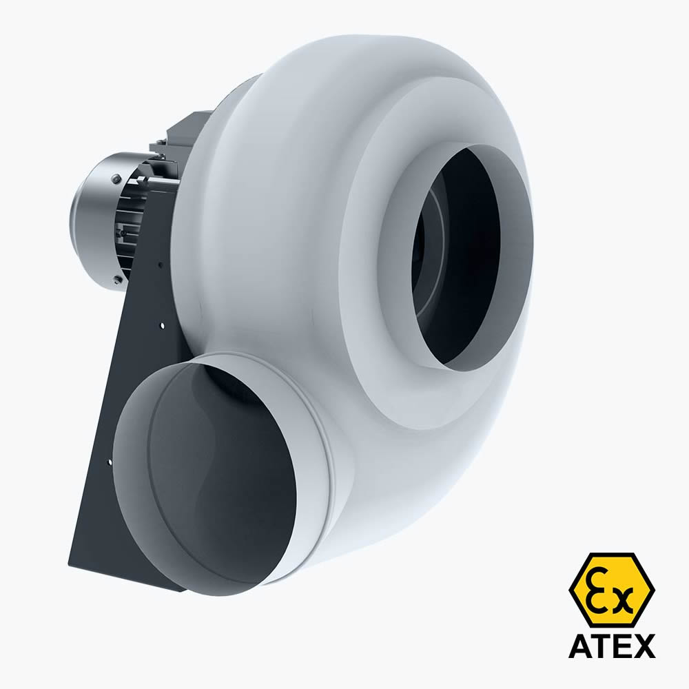 VN-Plastic B ATEX műanyagházas centrifugális ventilátor