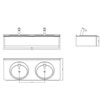 Műgyanta mosdópult ráültetett porcelán medencékkel - CAD fájl