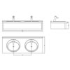 Munkalap mosdópult, ráültetett medencékkel - CAD fájl