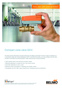 Belimo QCV kompakt zónacsapok - részletes termékismertető