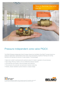 PIQCV nyomásfüggetlen szabályozócsap - részletes termékismertető