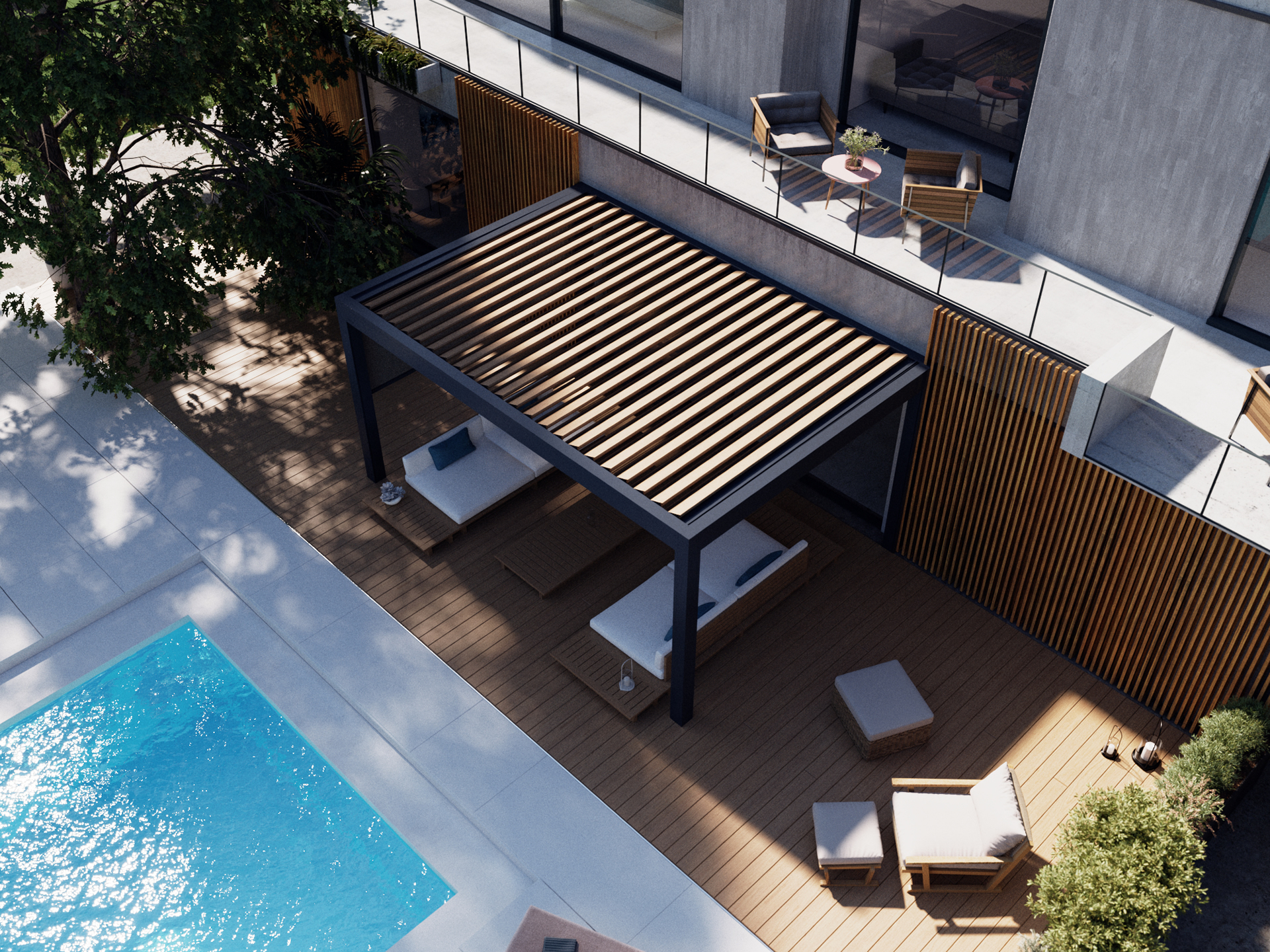 Brustor B200 XL famegjelenésű alumínium pergola