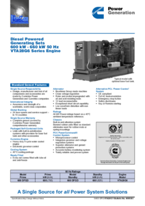 660 DFGD dízelmotoros áramfejlesztő <br> (angol nyelvű általános termékismertető) - általános termékismertető