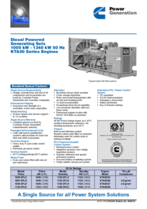 1120 DFLC dízelmotoros áramfejlesztő <br> (angol nyelvű általános termékismertető) - általános termékismertető