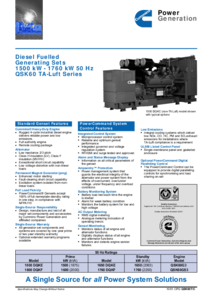 1800 DQKF dízelmotoros áramfejlesztő <br> (angol nyelvű általános termékismertető) - általános termékismertető