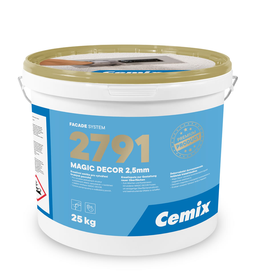 Cemix Magic Decor 2,5 mm dekorvakolat durvaszemcsés felületekhez