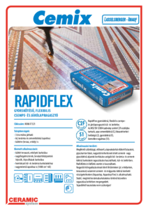Cemix RapidFlex csempe- és járólapragasztó
 - műszaki adatlap