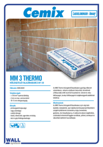 Cemix MM3 Thermo hőszigetelő falazóhabarcs Hf 30 - műszaki adatlap