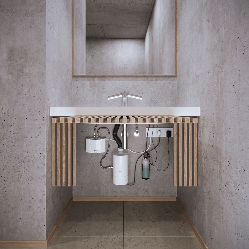Dyson Airblade Wash+Dry kézmosó és -szárító átfolyós vízmelegítővel