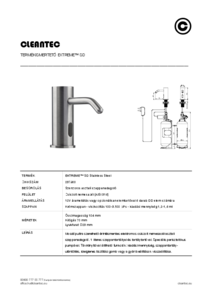 EXTREME SD mosdópultra szerelhető szappanadagoló - műszaki adatlap