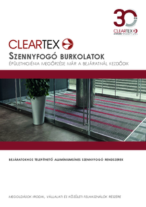 Cleartex bejáratokhoz telepíthető alumíniumsínes szennyfogó rendszerek - általános termékismertető