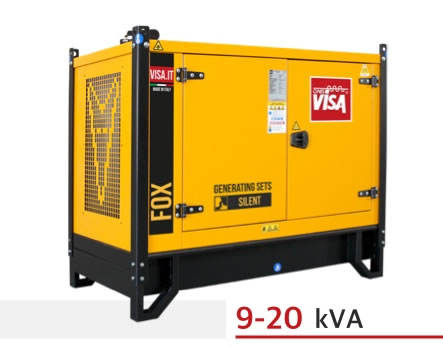 VISA - FOX kültéri dízelmotoros áramfejlesztők 9-60 kVA