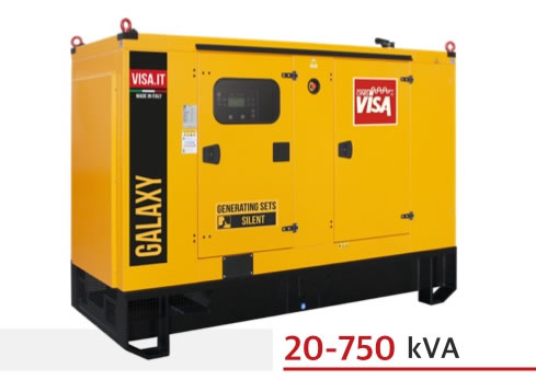 VISA - GALAXY GX kültéri dízelmotoros áramfejlesztők 20-750 kVA