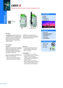 DIRIS B áramszenzoros bekötésű villamos fogyasztásmérő - részletes termékismertető