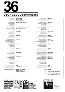 modulyss DSGN Cloud comfortback modul szőnyegpadló - ComfortBack - műszaki adatlap