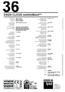 modulyss DSGN Cloud dback modul szőnyegpadló - ComfortBack eco - műszaki adatlap