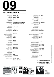 modulyss Dune modul szőnyegpadló - ecoBack - műszaki adatlap