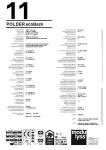 modulyss Polder modul szőnyegpadló - ecoBack - műszaki adatlap