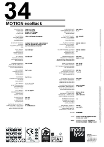 modulyss Motion Ecoback modul szőnyegpadló	 - műszaki adatlap