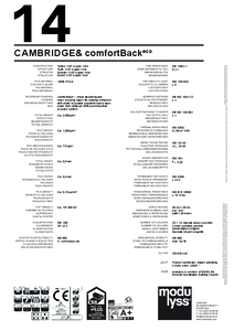 modulyss Cambridge& ComfortBack eco modul szőnyegpadló - műszaki adatlap