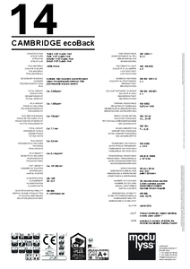 modulyss Cambridge& ecoBack modul szőnyegpadló - műszaki adatlap
